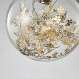 Natural Botanical Decor Glass Globe Bedroom Pendant Light Image - 12