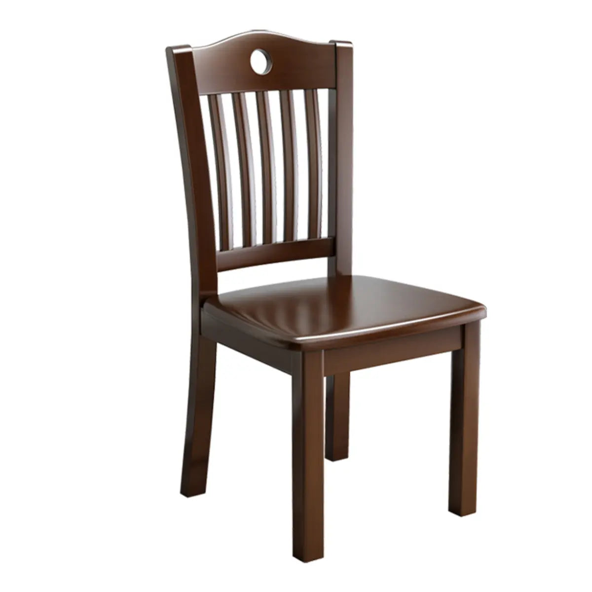 Natural Brown Open Ladderback Wood Armless Dining Chair Image - 5