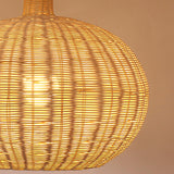 Natural Cane Woven Rattan Bottle Pendant Light Set Image - 15