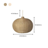 Natural Cane Woven Rattan Bottle Pendant Light Set Image - 18