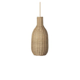 Natural Cane Woven Rattan Bottle Pendant Light Set Image - 2