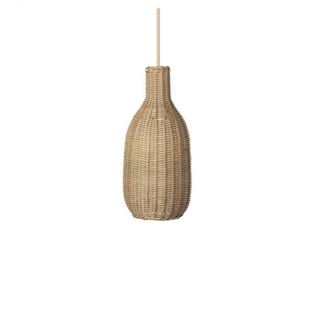 Natural Cane Woven Rattan Bottle Pendant Light Set Image - 2