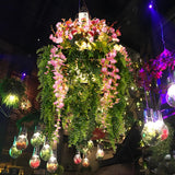 Natural Cascading Greenery and Pink Blooms Chandelier Image - 2