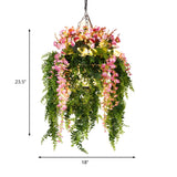 Natural Cascading Greenery and Pink Blooms Chandelier #size