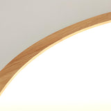 Natural Circle Wood LED Ceiling Light Living Room Image - 18