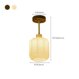 Natural Conical Glass Semi-Flush Mount Ceiling Light Image - 13