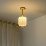 Natural Conical Glass Semi-Flush Mount Ceiling Light Image - 4