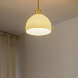 Natural Conical Glass Semi-Flush Mount Ceiling Light Image - 6