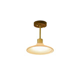 Natural Conical Glass Semi-Flush Mount Ceiling Light Image - 9