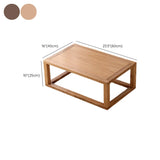 Natural Elm Wood Square Frame Base Low Coffee Table Image - 18