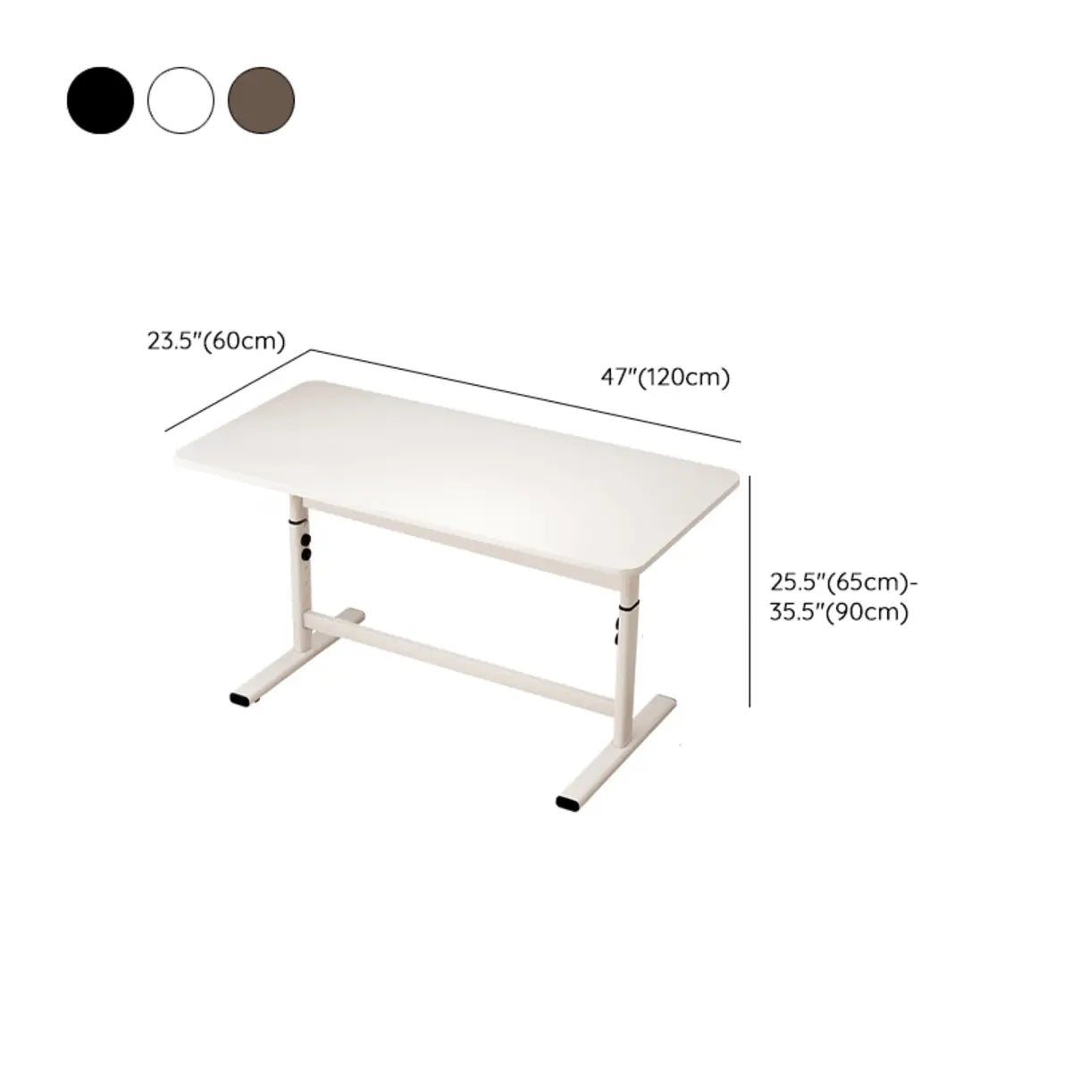 Natural Finish Adjustable Rectangle Wood Computer Desk Image - 19