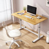 Natural Finish Adjustable Rectangle Wood Computer Desk Image - 5