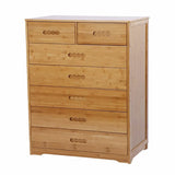 Natural Finish Bamboo Wood Bachelor Chest with Drawers Image - 10