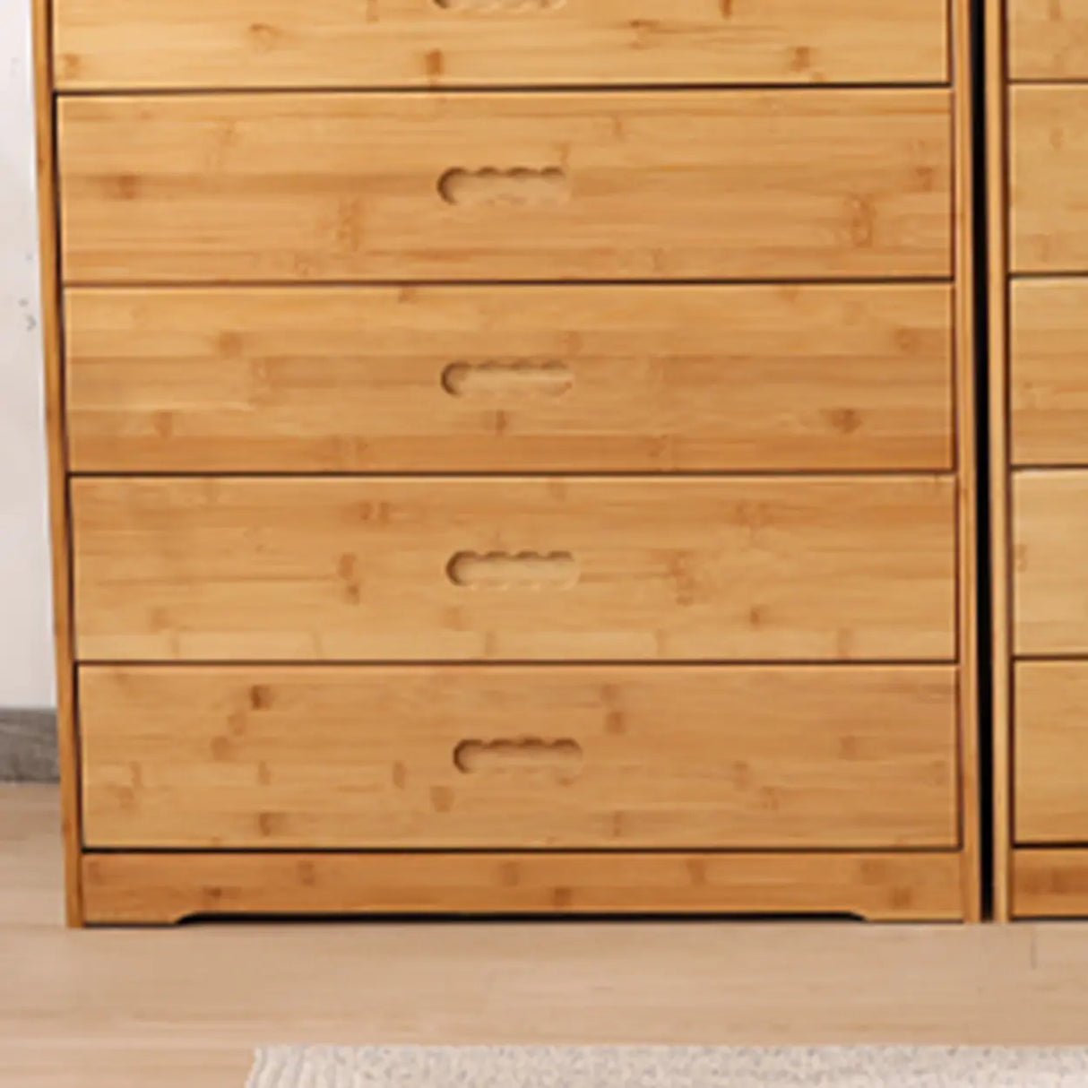 Natural Finish Bamboo Wood Bachelor Chest with Drawers Image - 12