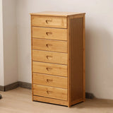 Natural Finish Bamboo Wood Bachelor Chest with Drawers Image - 13