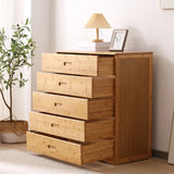 Natural Finish Bamboo Wood Bachelor Chest with Drawers Image - 14