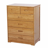 Natural Finish Bamboo Wood Bachelor Chest with Drawers Image - 16