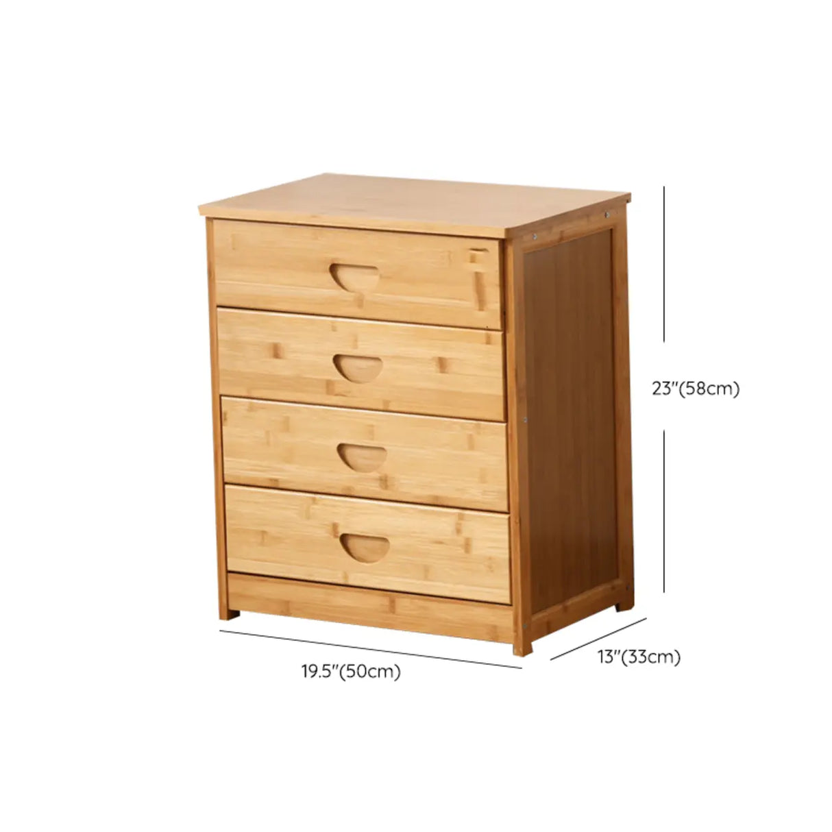 Natural Finish Bamboo Wood Bachelor Chest with Drawers 