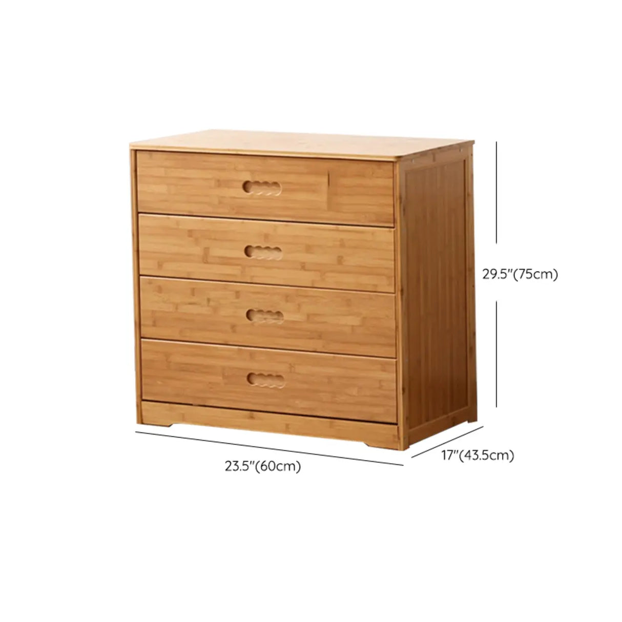 Natural Finish Bamboo Wood Bachelor Chest with Drawers Image - 22