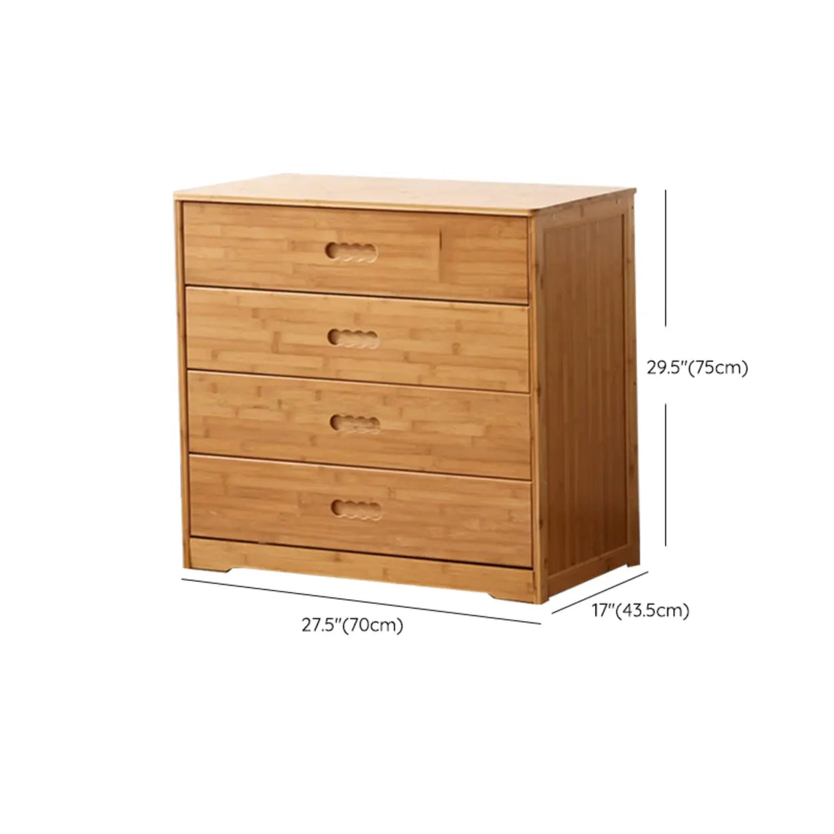 Natural Finish Bamboo Wood Bachelor Chest with Drawers Image - 23