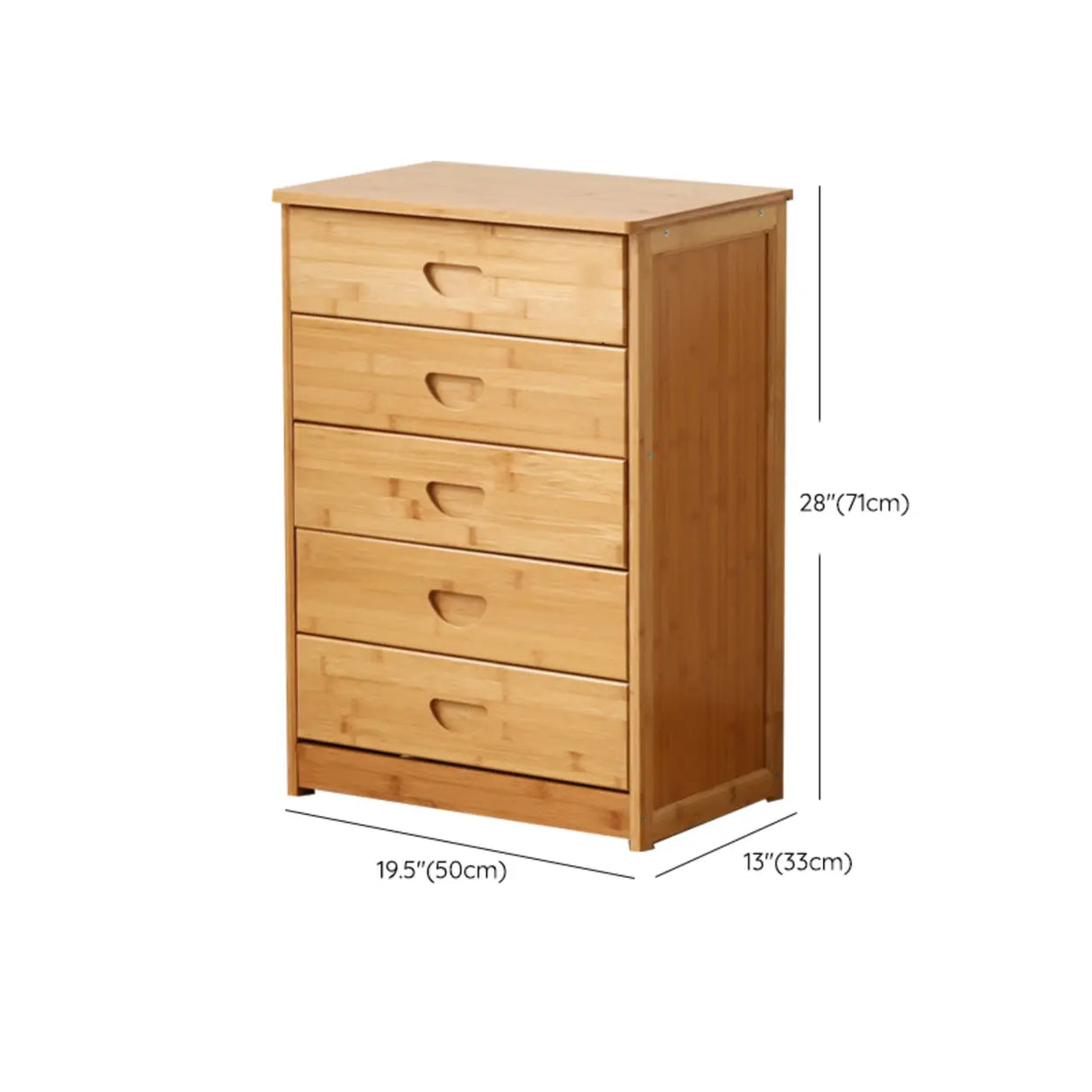 Natural Finish Bamboo Wood Bachelor Chest with Drawers Image - 25