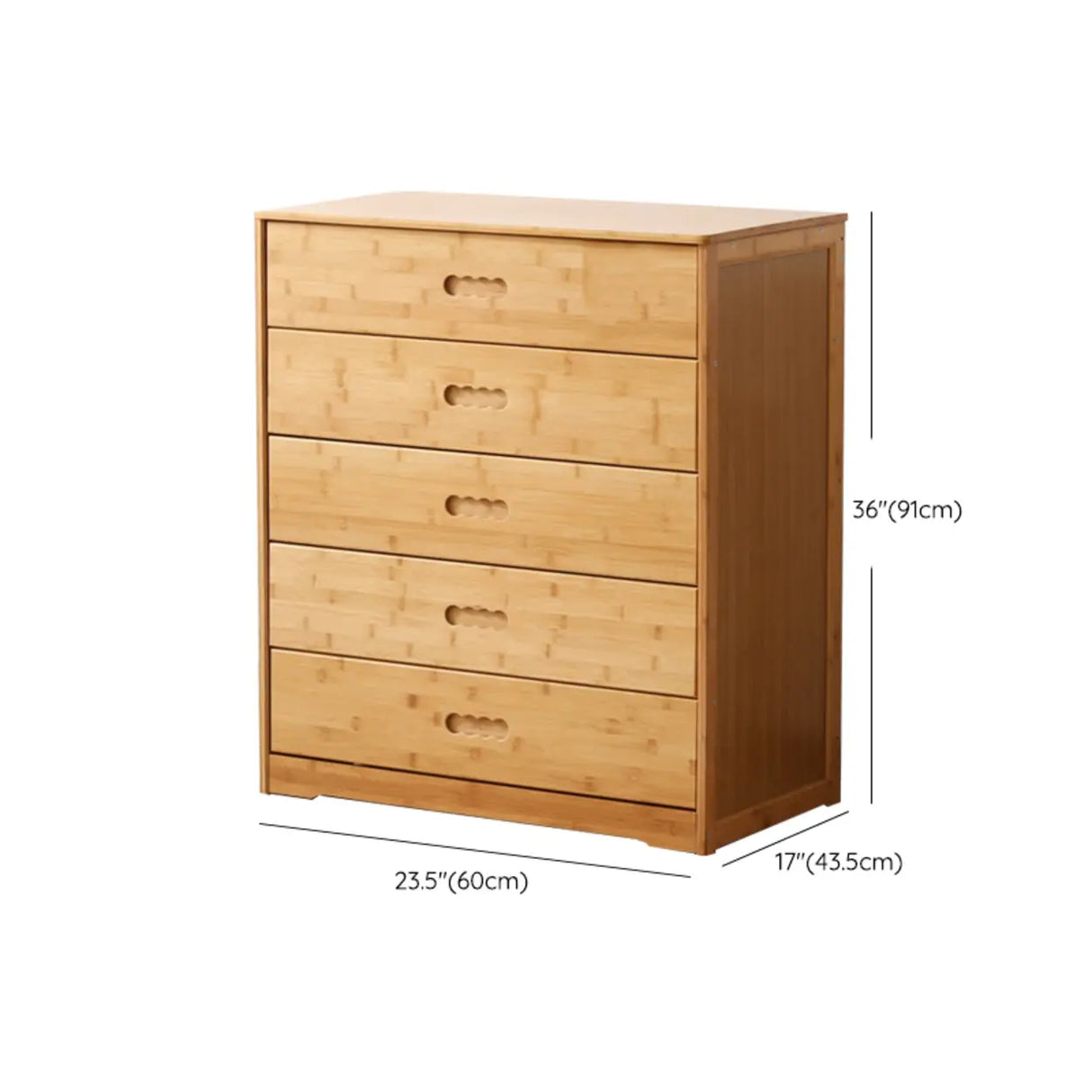 Natural Finish Bamboo Wood Bachelor Chest with Drawers Image - 28