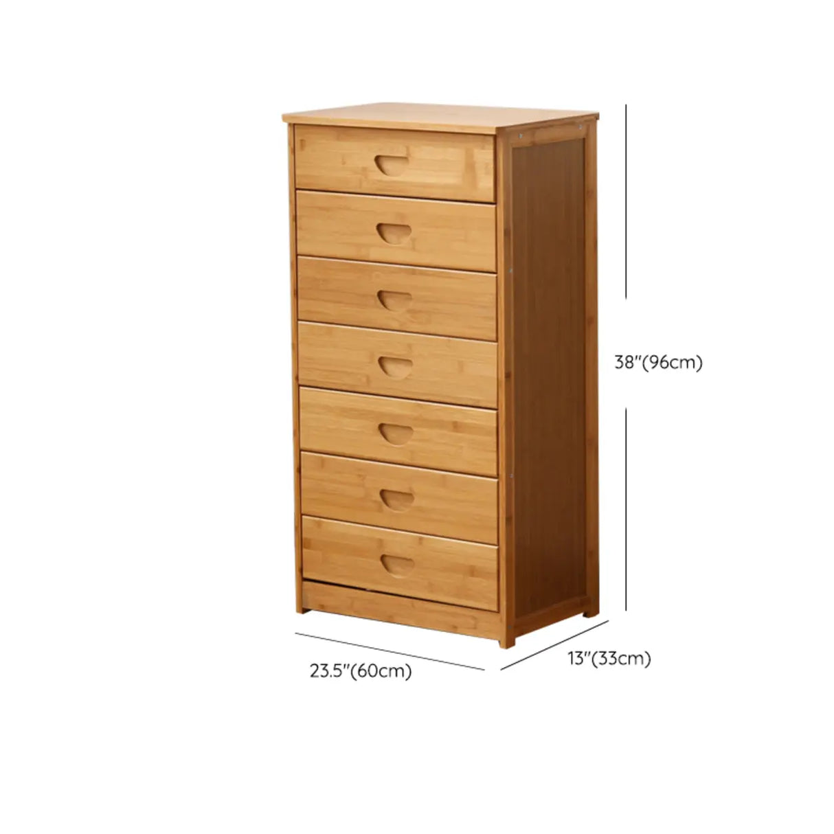 Natural Finish Bamboo Wood Bachelor Chest with Drawers Image - 40