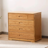 Natural Finish Bamboo Wood Bachelor Chest with Drawers Image - 5