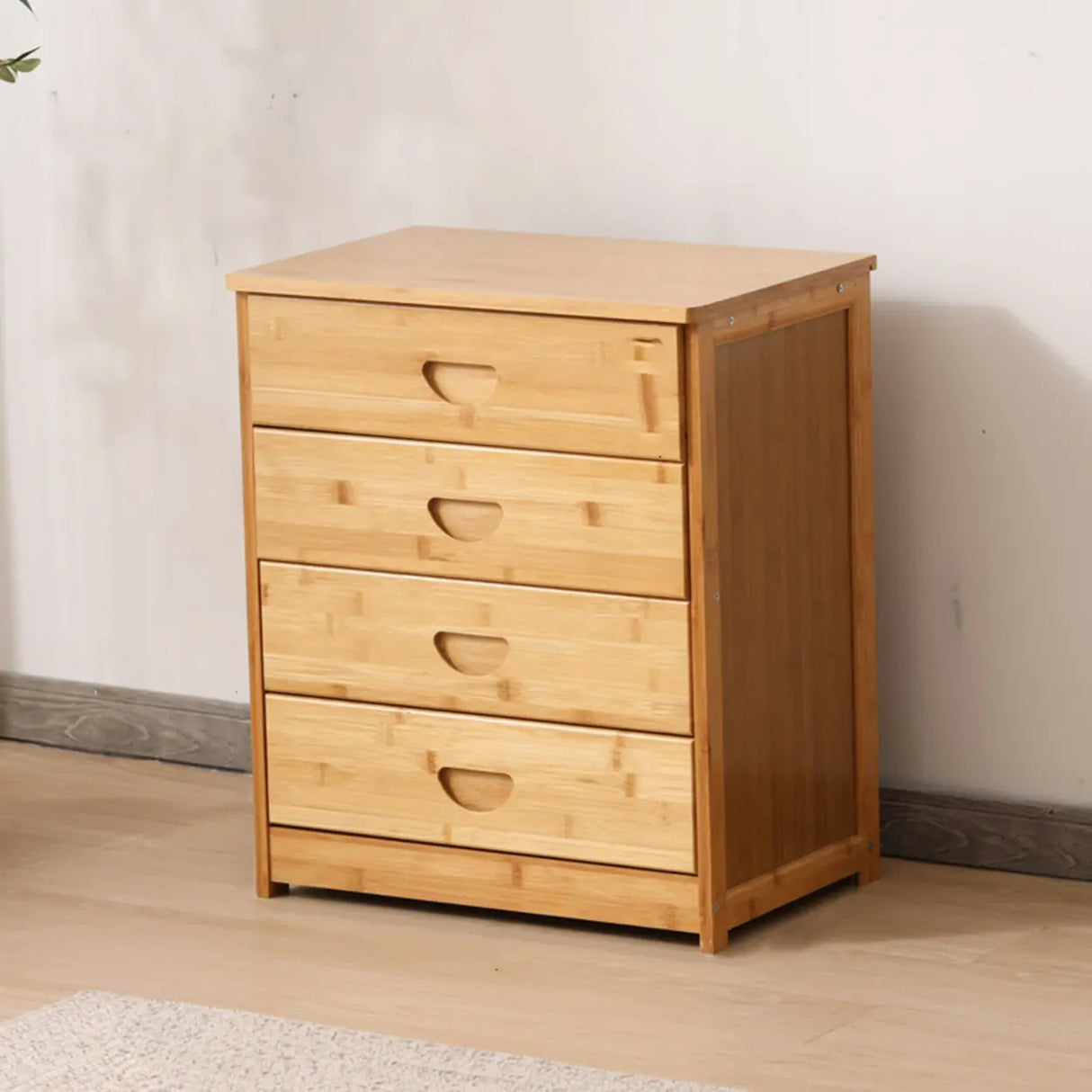 Natural Finish Bamboo Wood Bachelor Chest with Drawers Image - 9