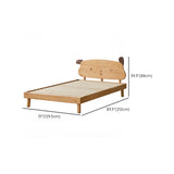 Natural Finish Puppy-Shape Wood Low Clearance Kids Bed #size