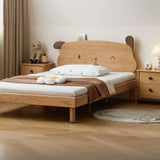 Natural Finish Puppy-Shape Wood Low Clearance Kids Bed Image - 4