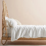 Natural Finish Rattan Headboard Low Clearance Kids Bed Image - 7