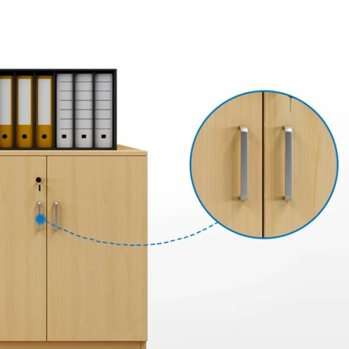 Natural Finish Rectangle Wood Drawer Lockable Filing Image - 11