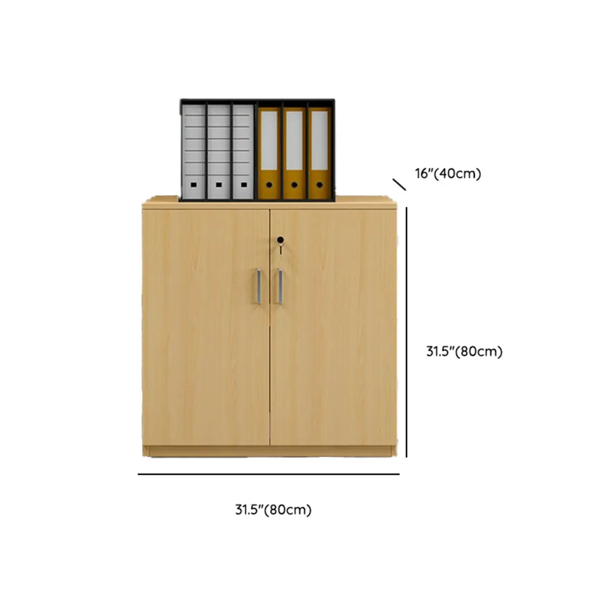 Natural Finish Rectangle Wood Drawer Lockable Filing Image - 16