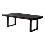 Natural Finish Rectangular Black Iron Sled Coffee Table Image - 3