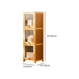 Natural Finish Tall Glass Doors Bamboo Display Cabinet #size