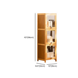 Natural Finish Tall Glass Doors Bamboo Display Cabinet Image - 22