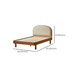 Natural Finish Upholstered Wood Low Clearance Kids Bed #size