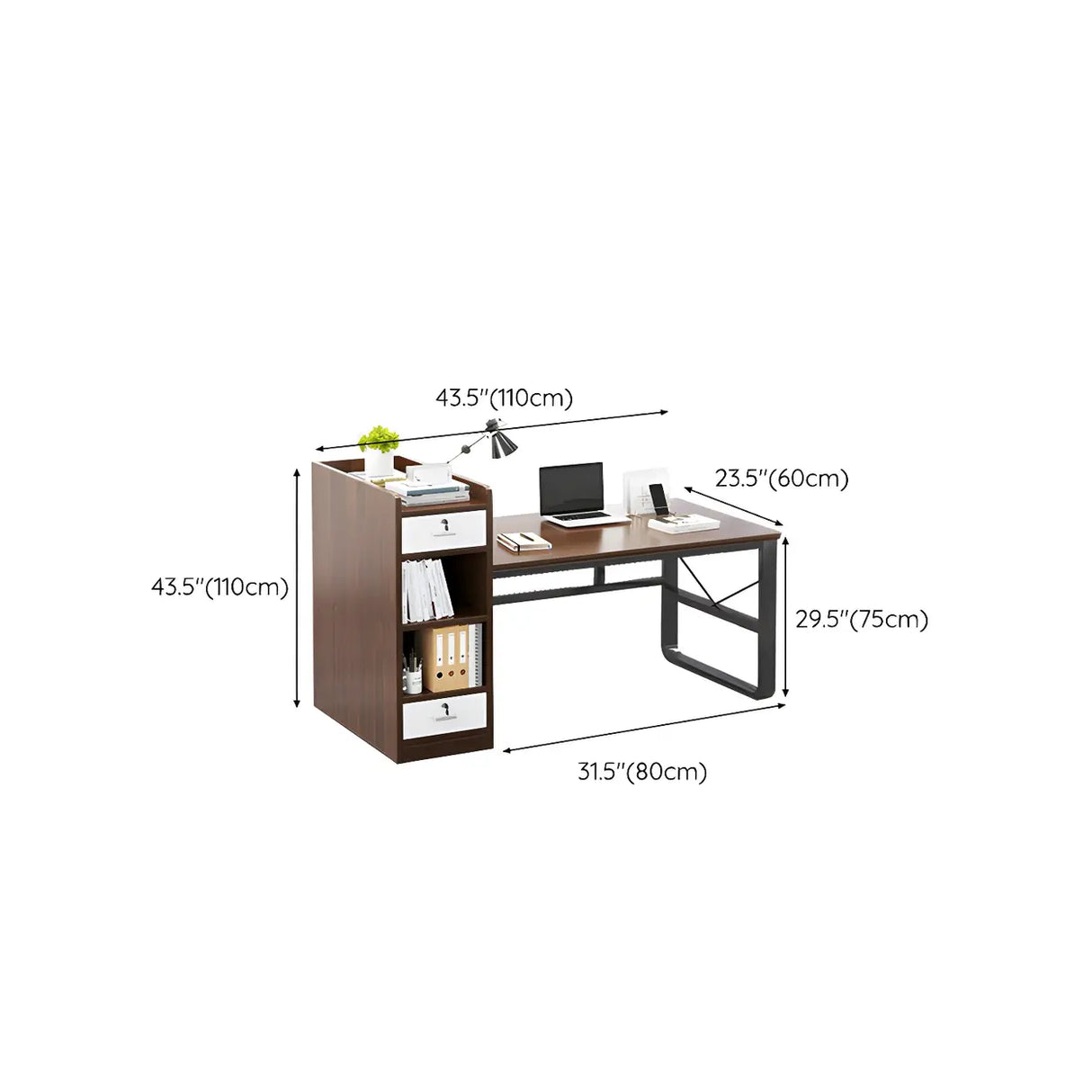 Natural Finish Wood Cabinet Drawers Shelf Computer Desk 