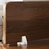 Natural Finish Wood Cabinet Drawers Shelf Computer Desk Image - 8