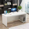 Natural Finish Wood Drawers H-Shape Computer Desk Image - 3