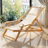 Natural Finish Wood Foldable Lounge Recliners White Image - 2