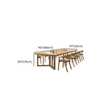 Natural Finish Wood Rectangle 8-Person Computer Desk #size