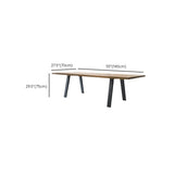 Natural Finish Wood Rectangle Black Base Conference Desk Image - 14