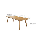 Natural Finish Wood Rectangle Four-Person Conference Desk Image - 11