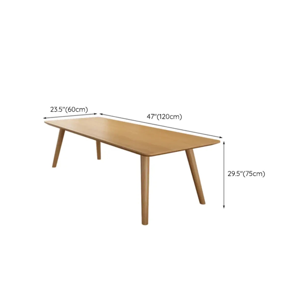 Natural Finish Wood Rectangle Four-Person Conference Desk 