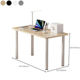 Natural Finish Wood Rectangle Metal Base Writing Desk Image - 23