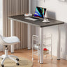 Natural Finish Wood Rectangle Metal Base Writing Desk Image - 4