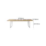 Natural Finish Wood Rectangle Sled Conference Desk for 8 #size