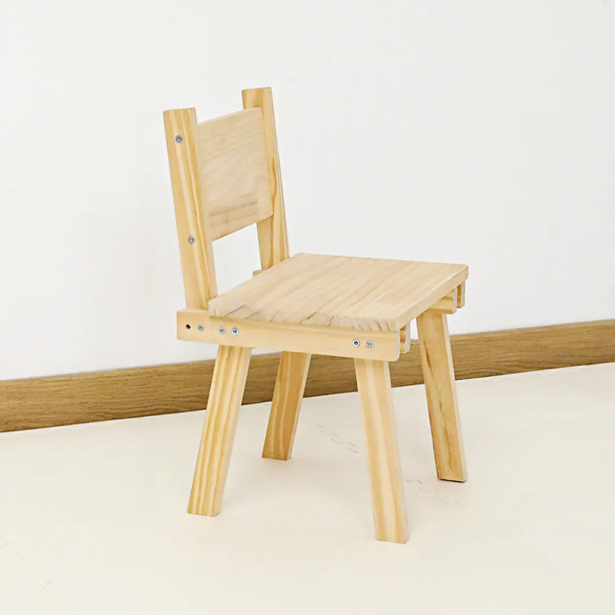 Natural Finish Wood Rectangle Toddler Table Chair Set Image - 5